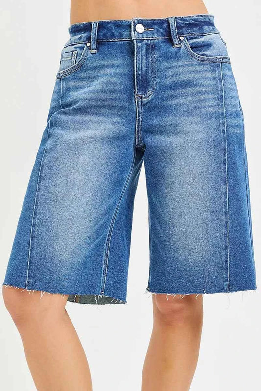 RISEN Raw Hem Slouchy Seamed Jorts
