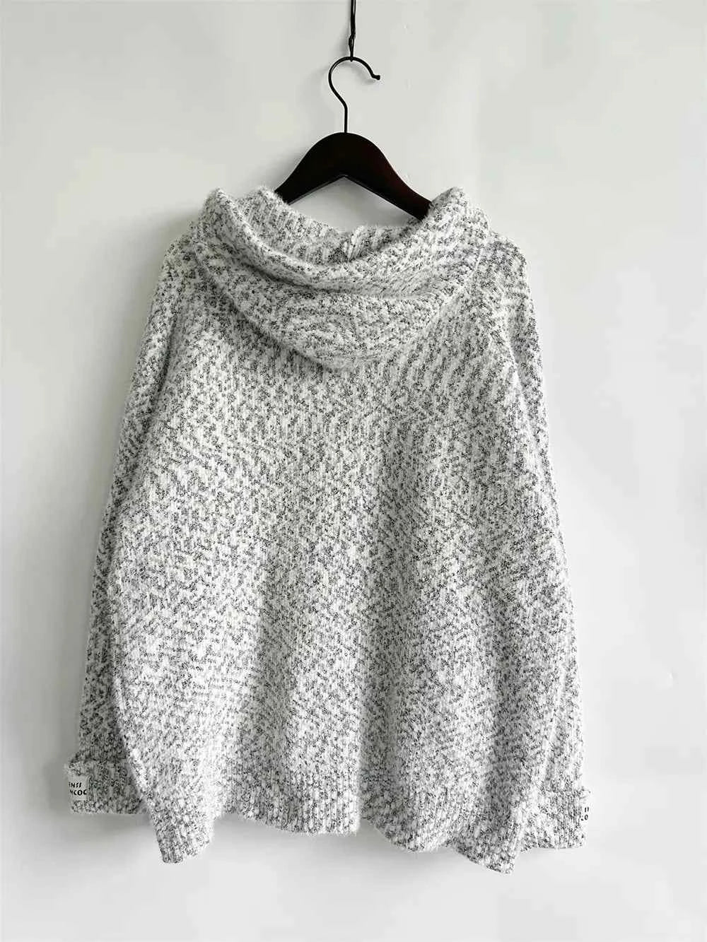 Zip Up Drawstring Long Sleeve Hooded Sweater