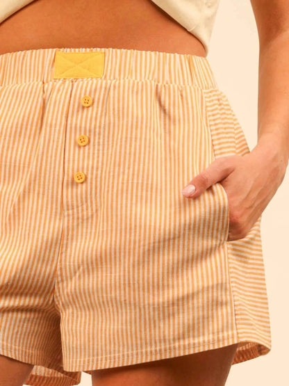 Striped High-Waist Shorts