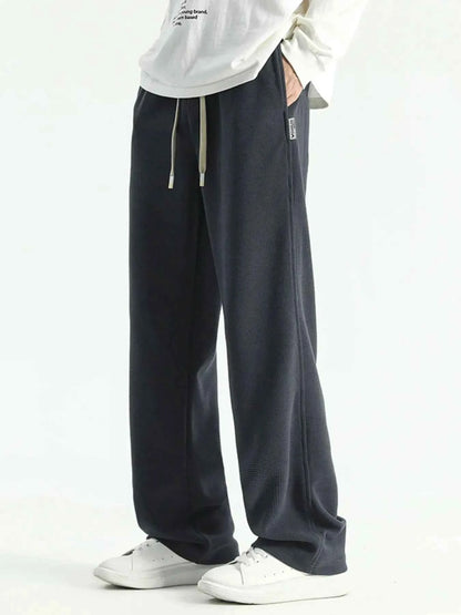 Men's Full Size Relaxed Fit Drawstring Wide Leg Pants Plus Size