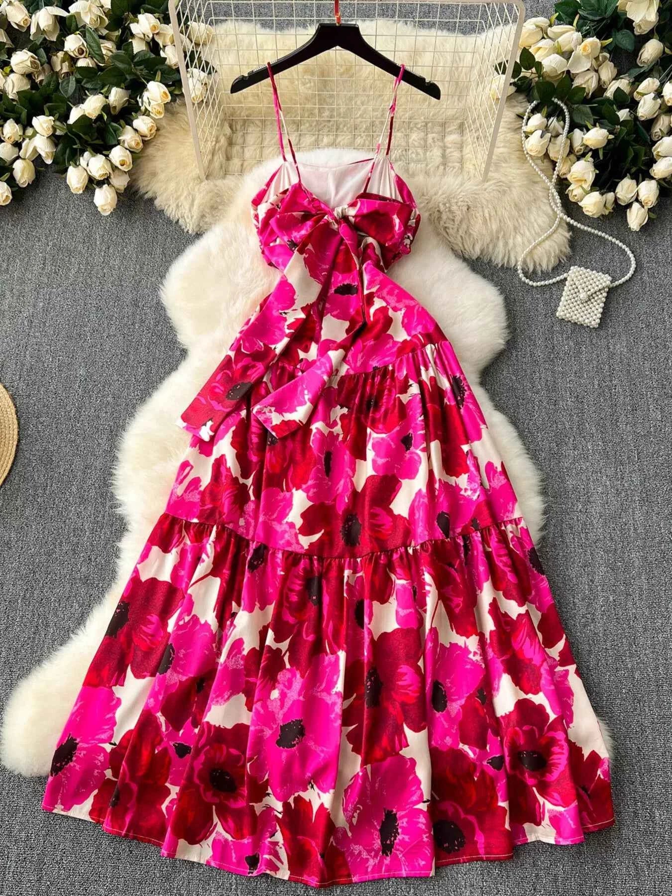 Floral Print Tiered Cami Dress