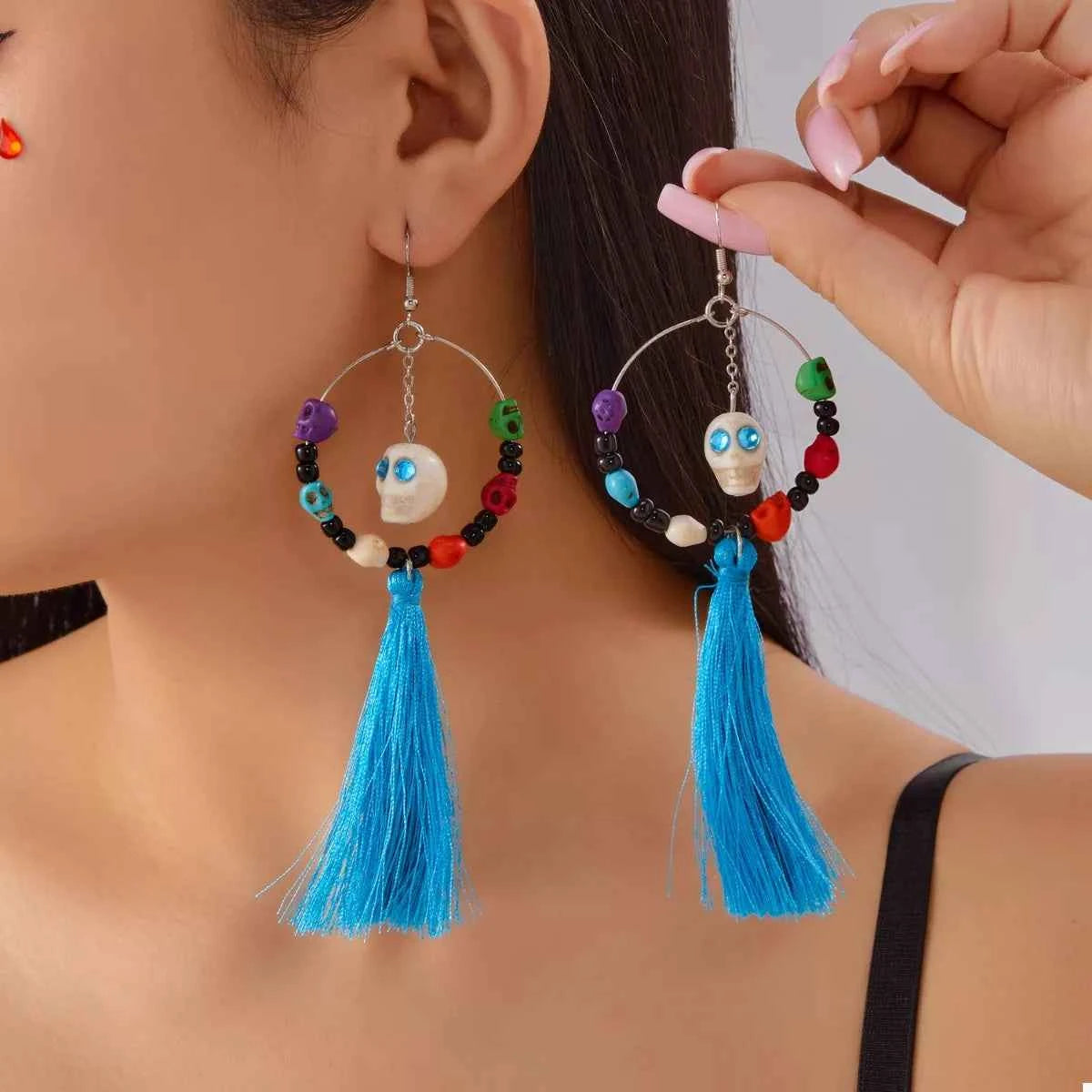 Halloween Ghost Tassel Drop Earrings