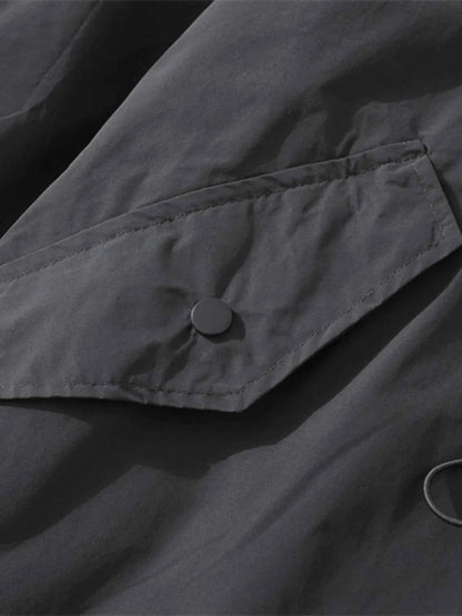 Men's Drawstring Long Sleeve Hooded Jacket