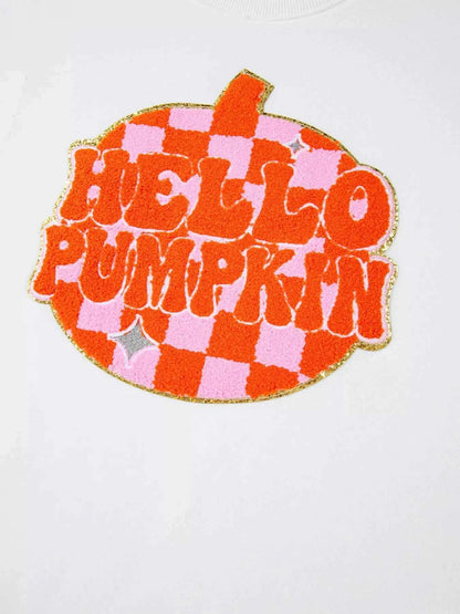 Halloween Pumpkin Patched Pattern Long Sleeve Sweatshirt