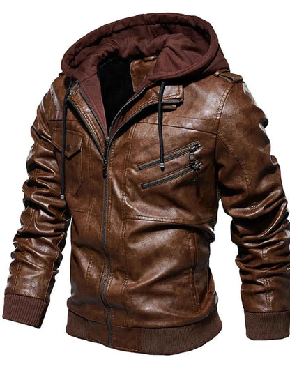 Men's Plus Size Zip Up Drawstring Hooded Jacket