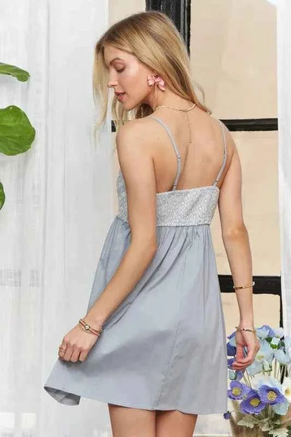 ADORA Sleeveless Mix Babydoll Dress