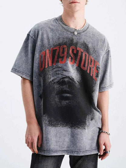 Men's Graphic Round Neck Short Sleeve T-Shirt