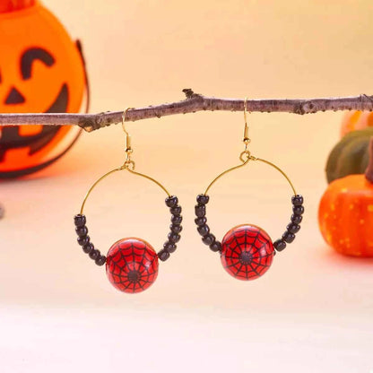 18K Gold-Plated Halloween Bead Earrings
