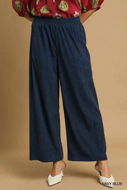 Umgee Wide-Leg Corduroy Pants