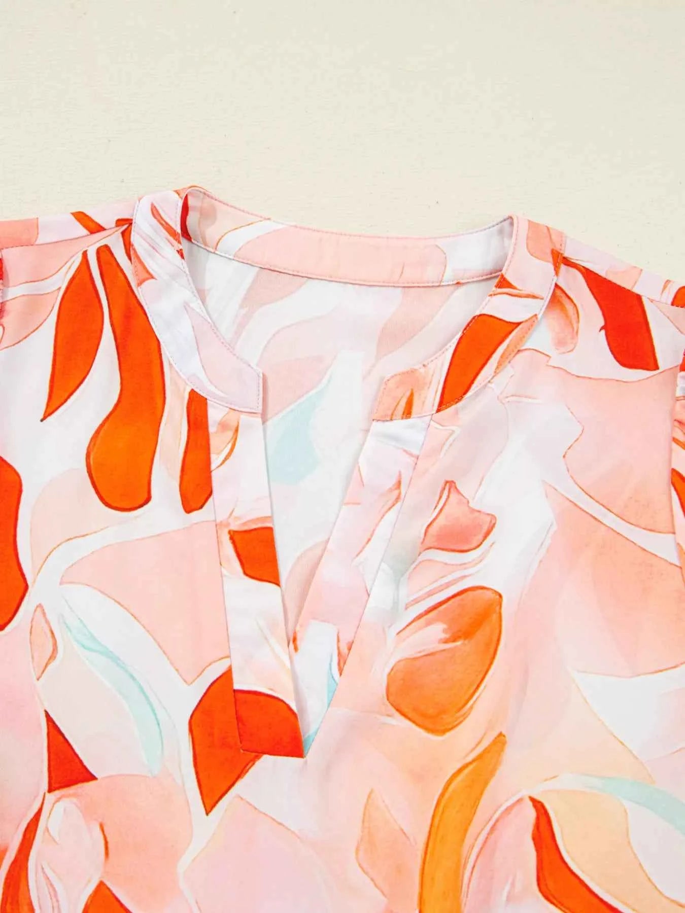 Abstract Print Long Sleeve Tiered Mini Dress