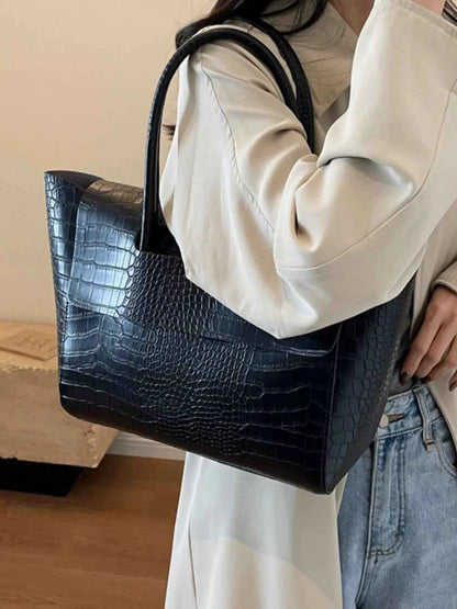 Crocodile Embossed Tote Bag