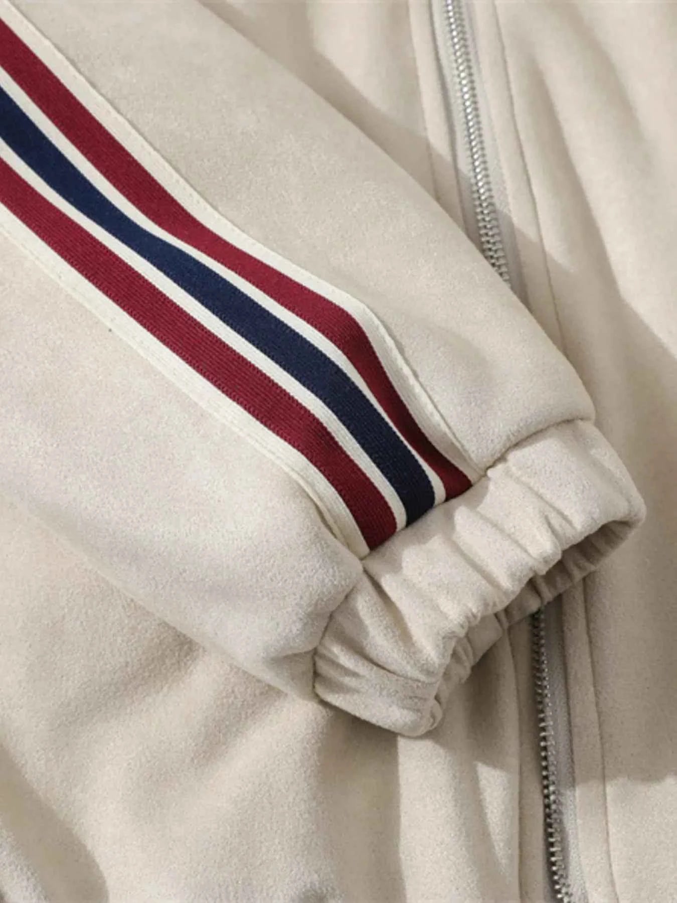 Men's Letter Zip Up Long Sleeve Hoodie