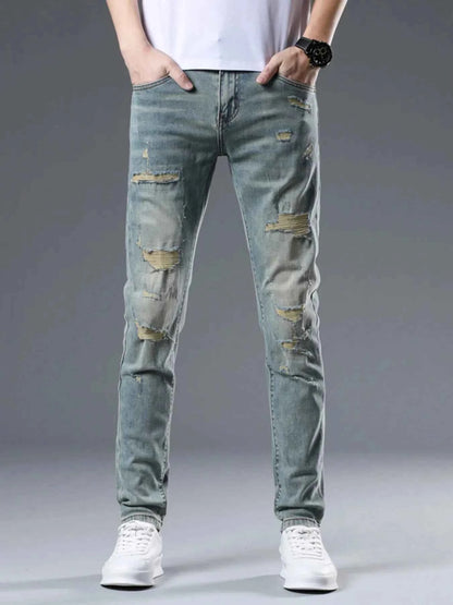 Men's Distressed Slim Fit Jeans