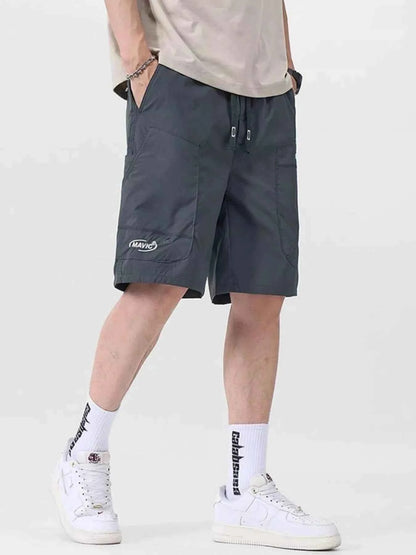 Men's Plus Size Drawstring Cargo Shorts