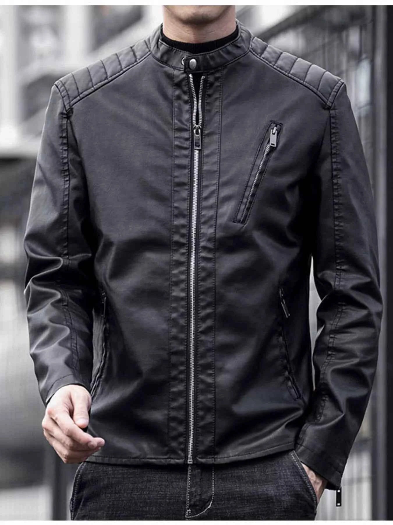 Men's Plus Size Zip Up Long Sleeve Jacket