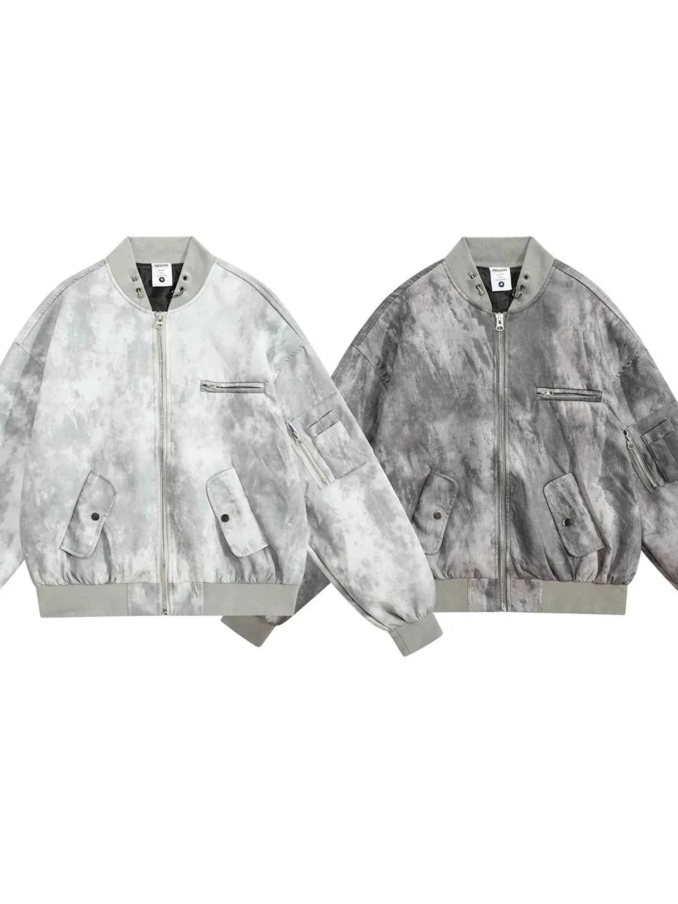 Men's Tie-Dye Zip-Up Bomber Jacket
