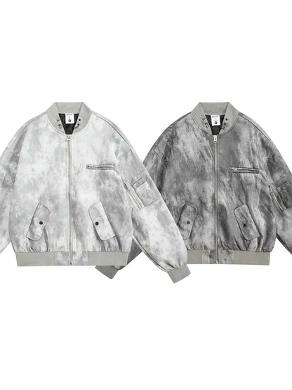 Men's Tie-Dye Zip-Up Bomber Jacket