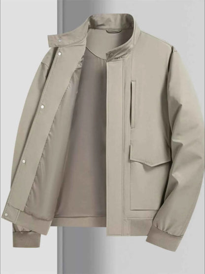 Men's Plus Size Zip Up Long Sleeve Jacket