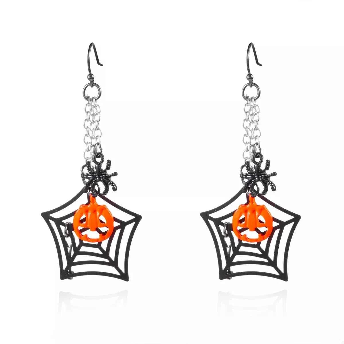 Halloween Spider Web Earrings