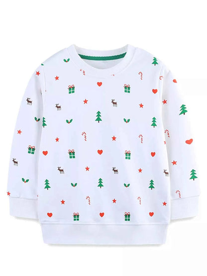 Children's Christmas Print Crew Neck Sweatshirt