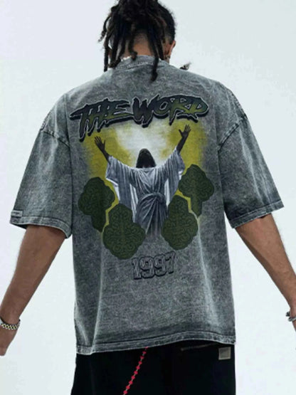 Men's Graphic Round Neck Short Sleeve T-Shirt