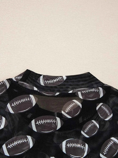 Game Day Mesh Sheer Long Sleeve Top