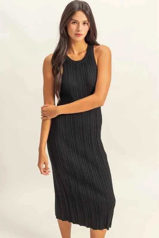 HYFVE Round Neck Bodycon Ribbed Knit Dress