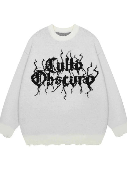 Men's Letter Round Neck Long Sleeve Sweater