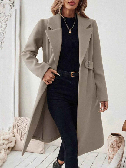 One Button Wool Blend Overcoat