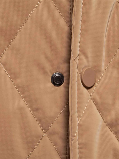 Men's Quilted Snap Down Long Sleeve Jacket