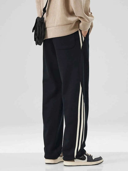 Men's Plus Size Casual Drawstring Side Stripe Pants