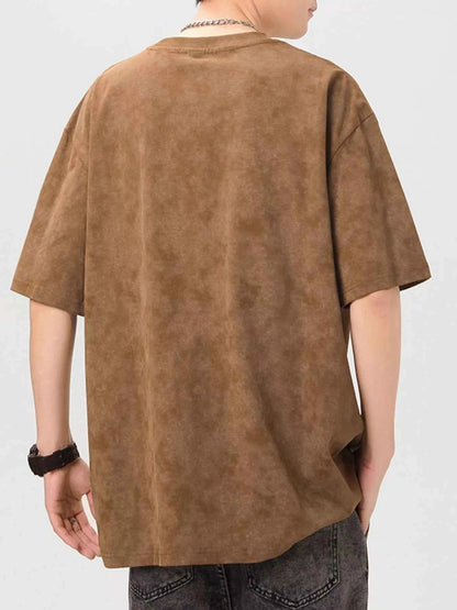 Men's Plus Size Graphic Round Neck Short Sleeve T-Shirt