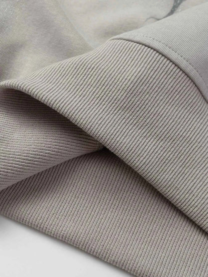 Men's Gothic Spider Web Graffiti Print Hoodie