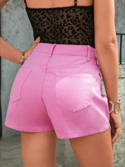 High-Waisted Denim Shorts