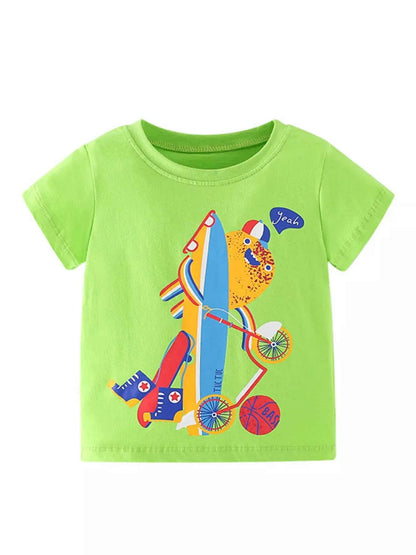 Children's Cartoon Graphic Short Sleeve T-Shirt