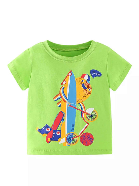 Children's Cartoon Graphic Short Sleeve T-Shirt