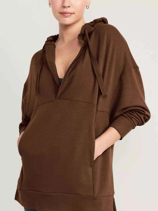 Drawstring Kangaroo Pocket Long Sleeve Hoodie