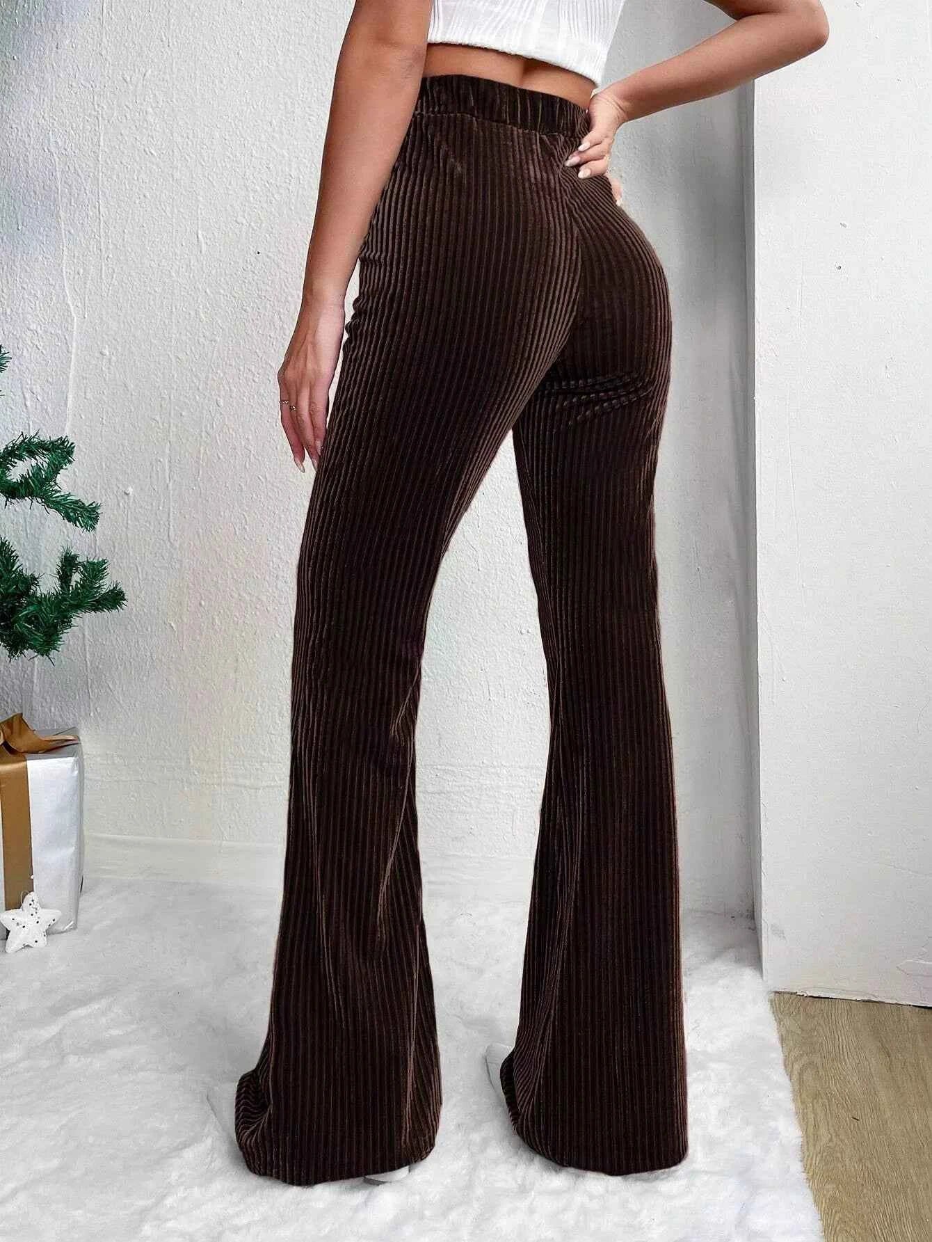 Corduroy High Waist Flare Pants