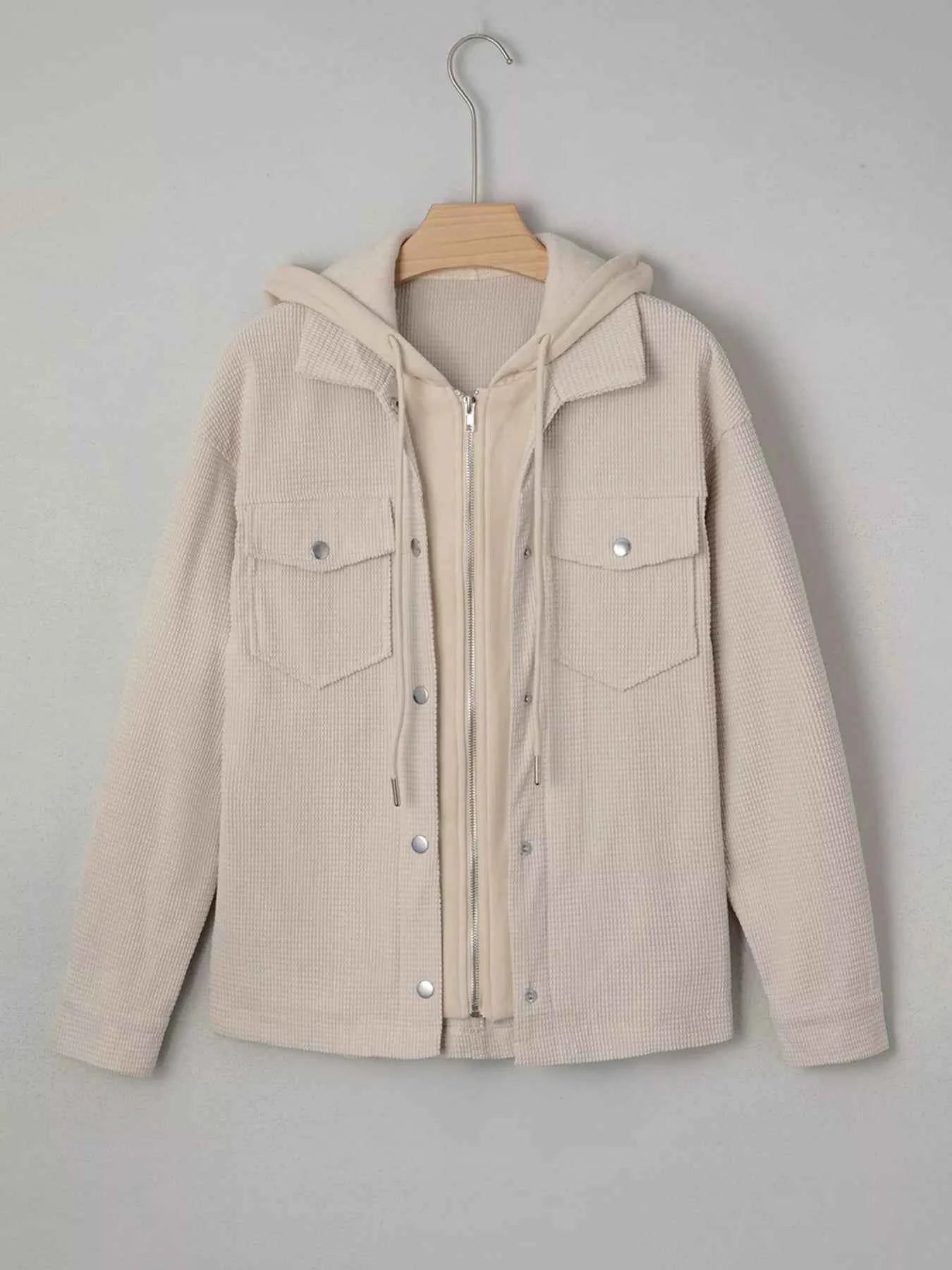 Thermal Knit Textured Hooded Jacket