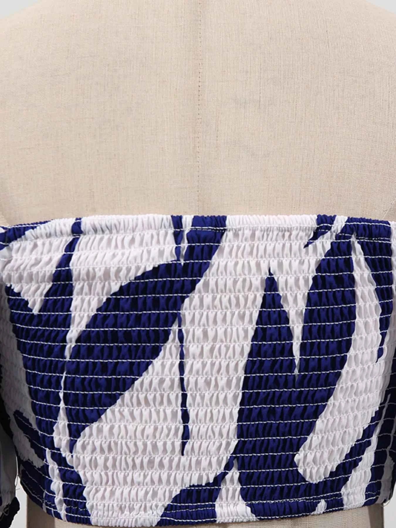 Off-Shoulder Cutout Leaf Print Maxi Dress