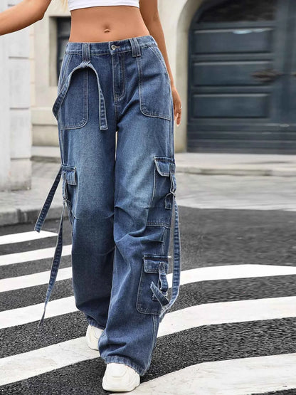 Wide Leg Cargo Jeans