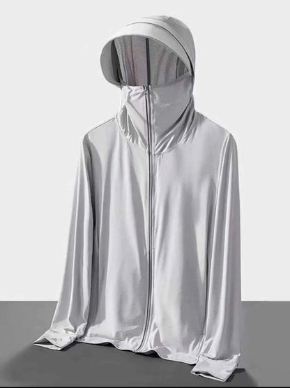 Men's Plus Size Hooded Performance Jacket with Face Shield