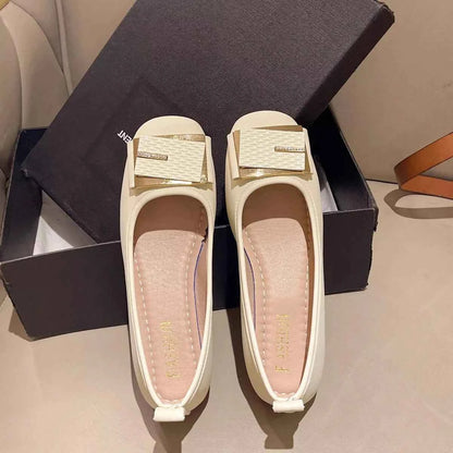 Round Toe Block Heels Slip-Ons