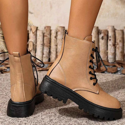 Round Toe Block Heels Boots