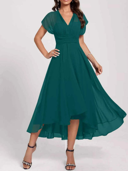Ruched A-Line Midi Dress