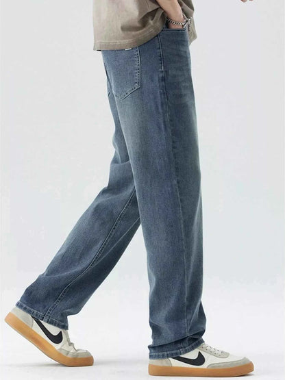 Men's Wide Leg Jeans with Pockets