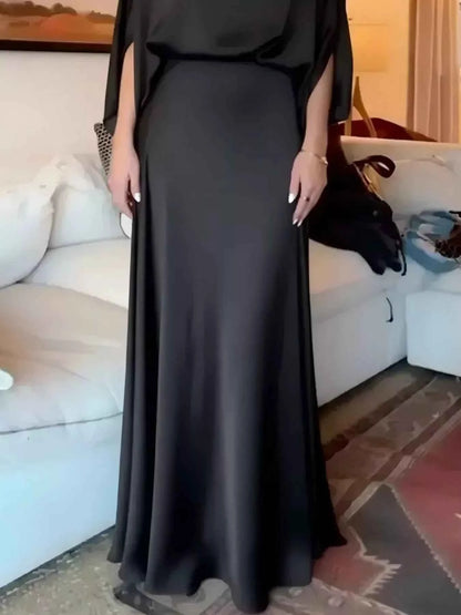 Full Size Elegant Batwing Sleeve Maxi Dress Plus Size