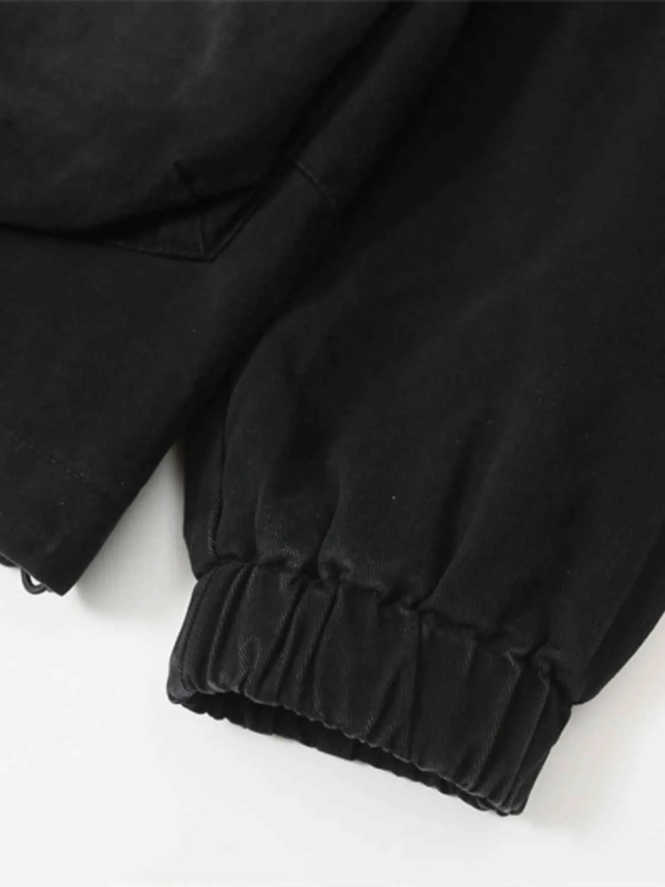 Men's Plus Size Drawstring Long Sleeve Jacket