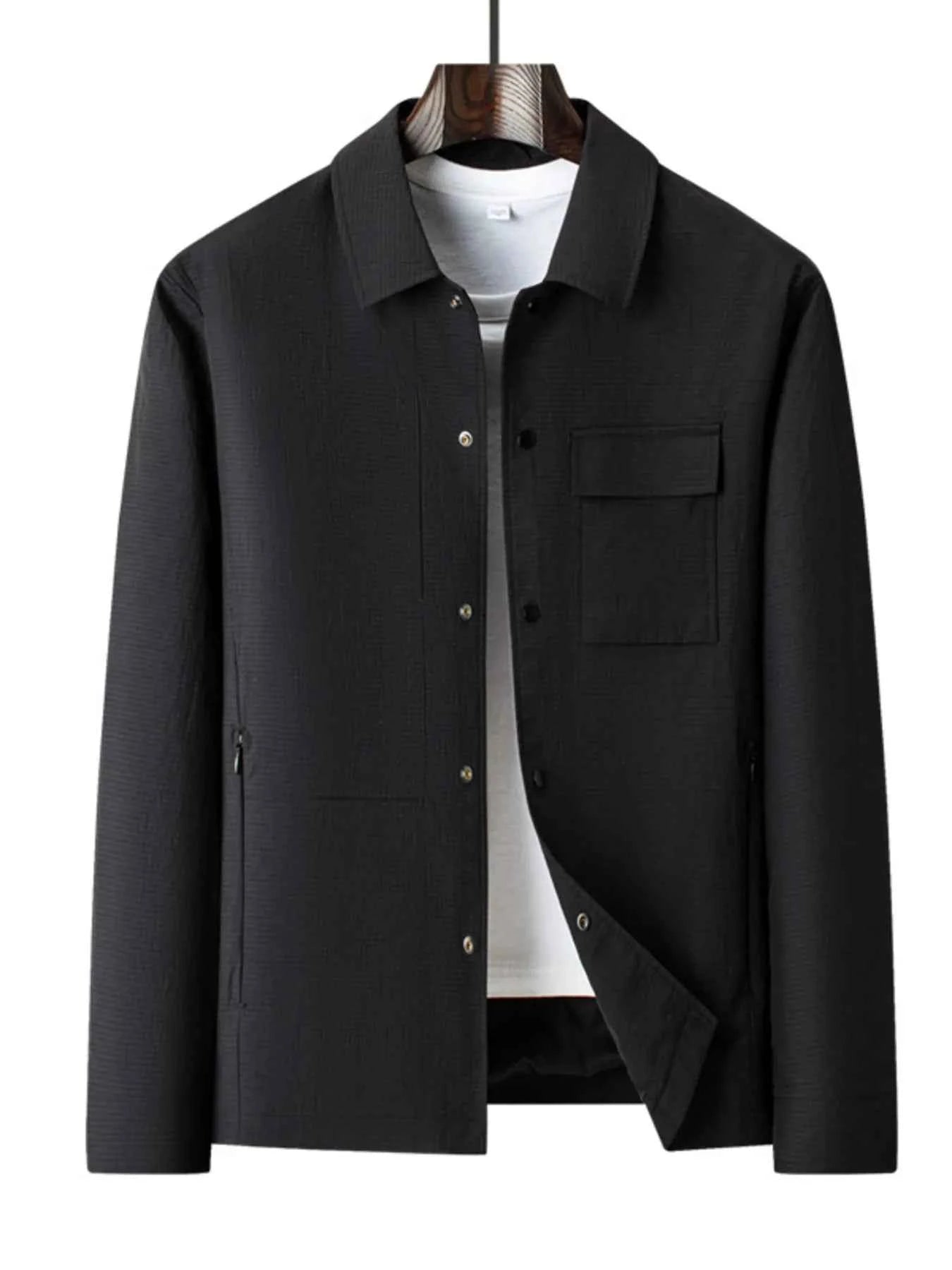 Men's Plus Size Snap Down Long Sleeve Jacket