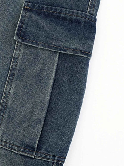 Men's Plus Size Wide-Leg Cargo Jeans